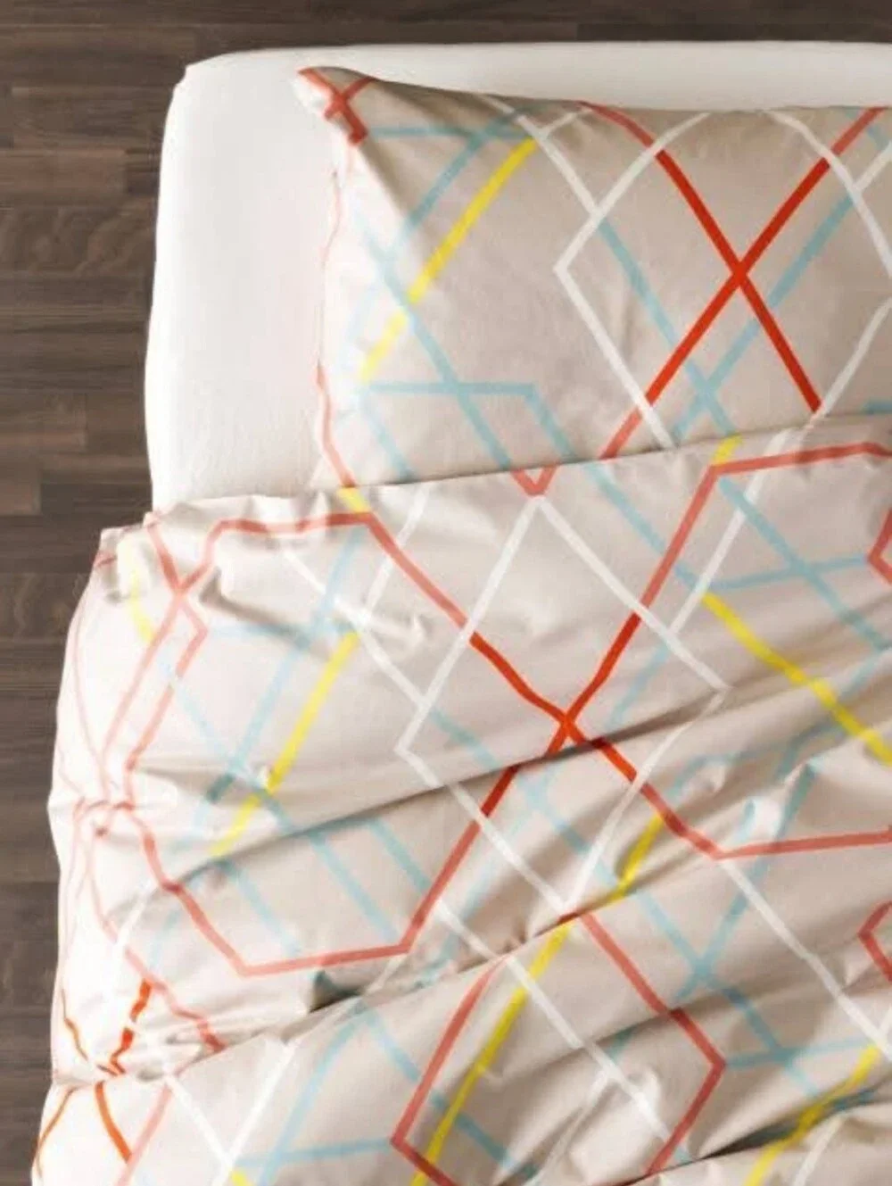 Ikea PS 2014 Duvet Cover Set Full Queen 2 Pillows Bedding Tan Scandi Rare NEW